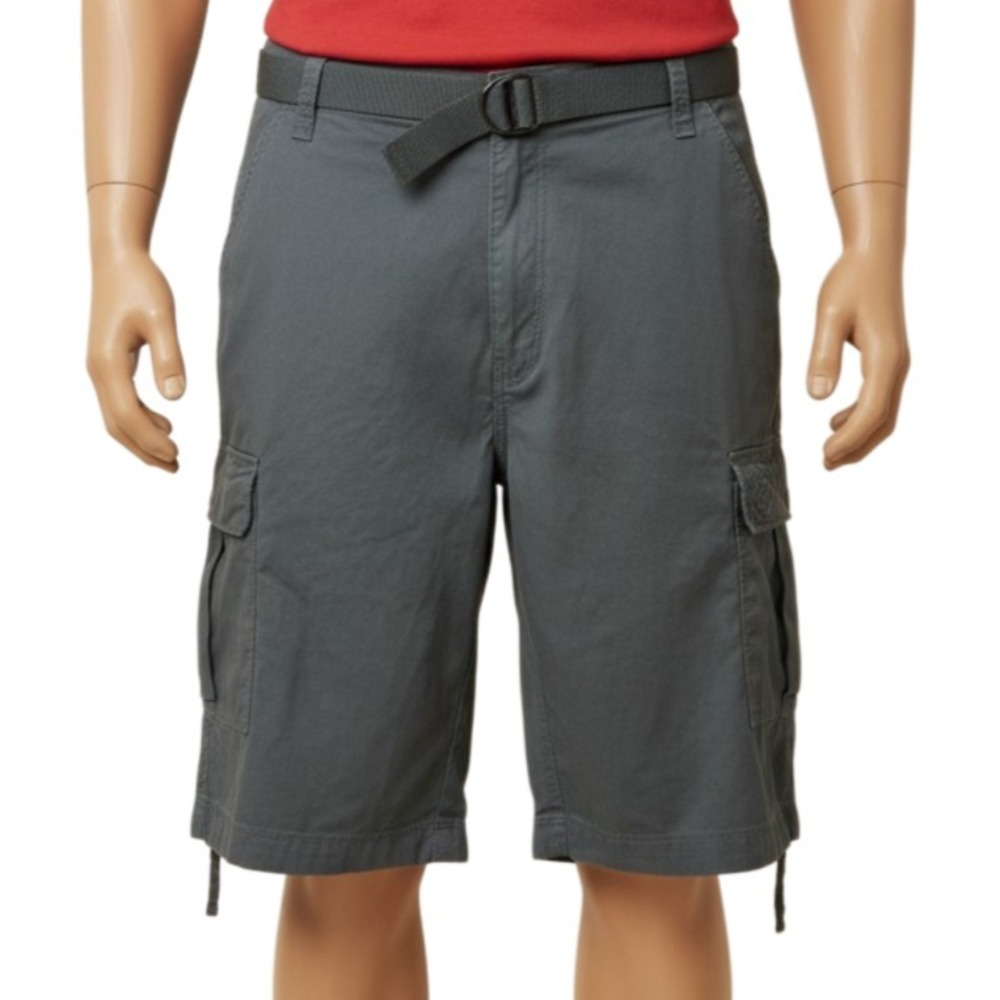 Vintage Enyce Baggy Cargo Shorts Gray Size 40 w/ Original Belt EZAPP 100% Cotton